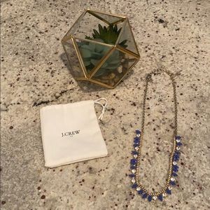 NWOT J. Crew Necklace with Blue and Clear crystals